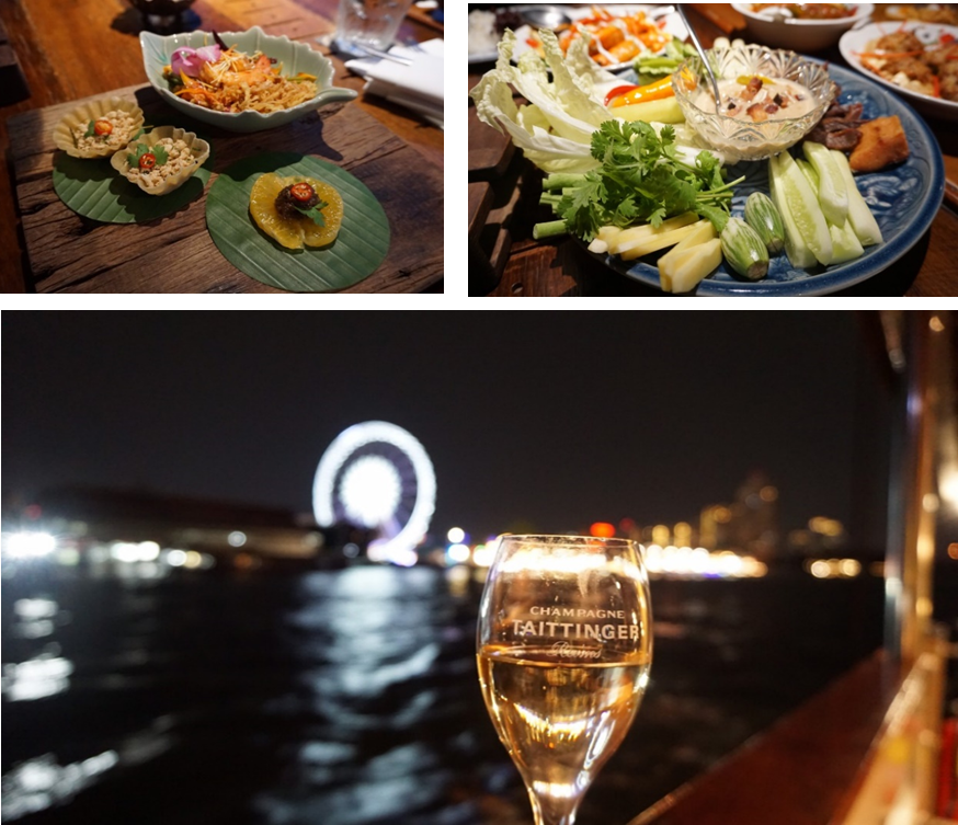 2019曼谷新玩法打卡：湄南河上看落日，享受香槟和泰国传统美食—东北料理
